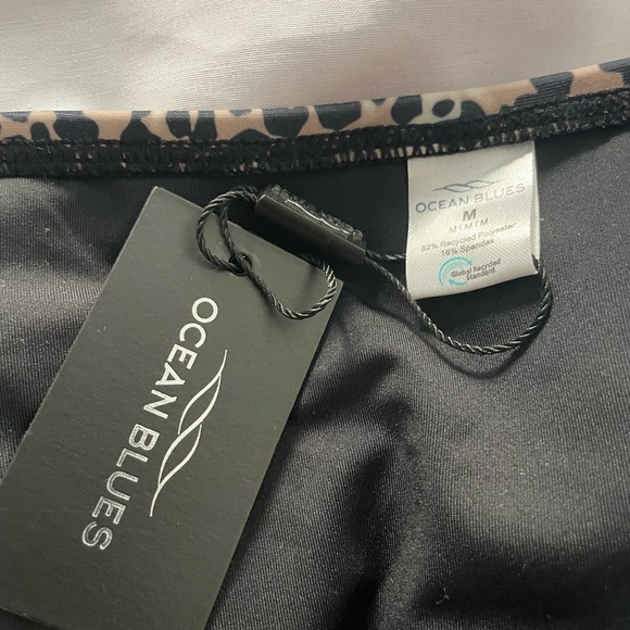 Sz M Ocean Blues women Leopard Print High-Waisted Bikini Bottoms - Picture 5 of 5